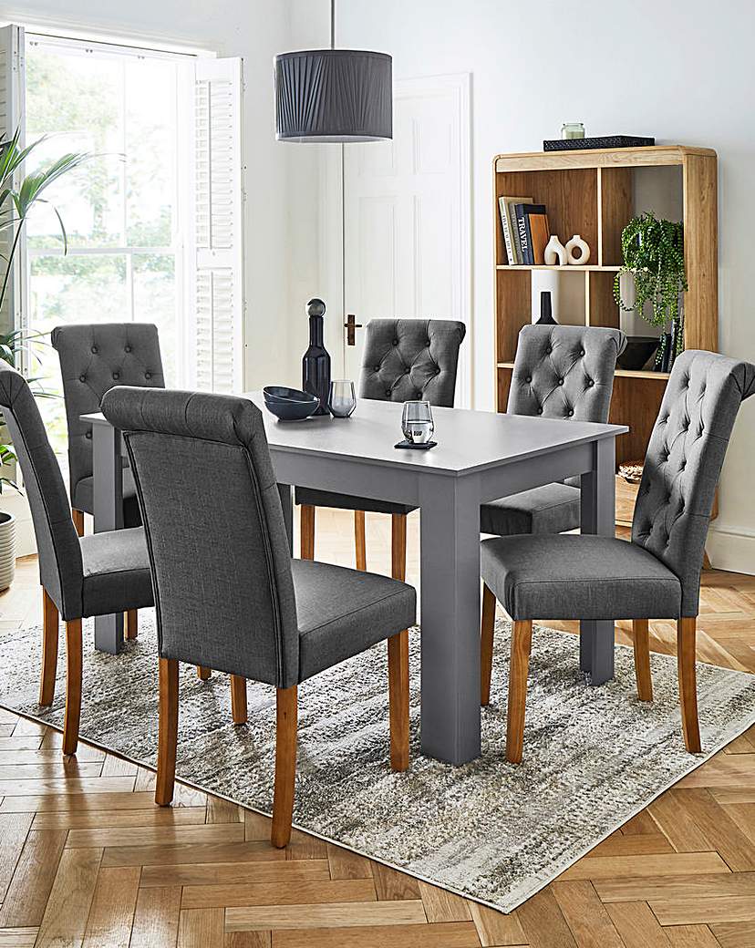 New In - Dakota Dining Table with 6 Ava Chairs