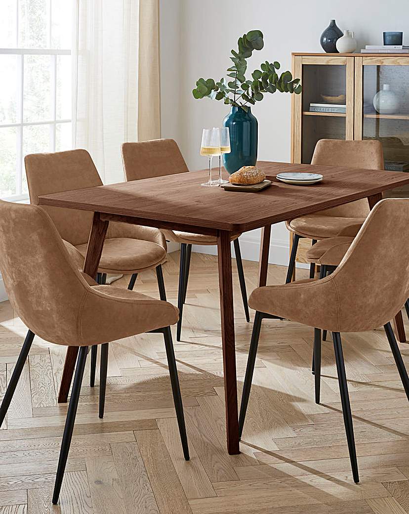 Oslo Table with 6 Etta Leather Chairs