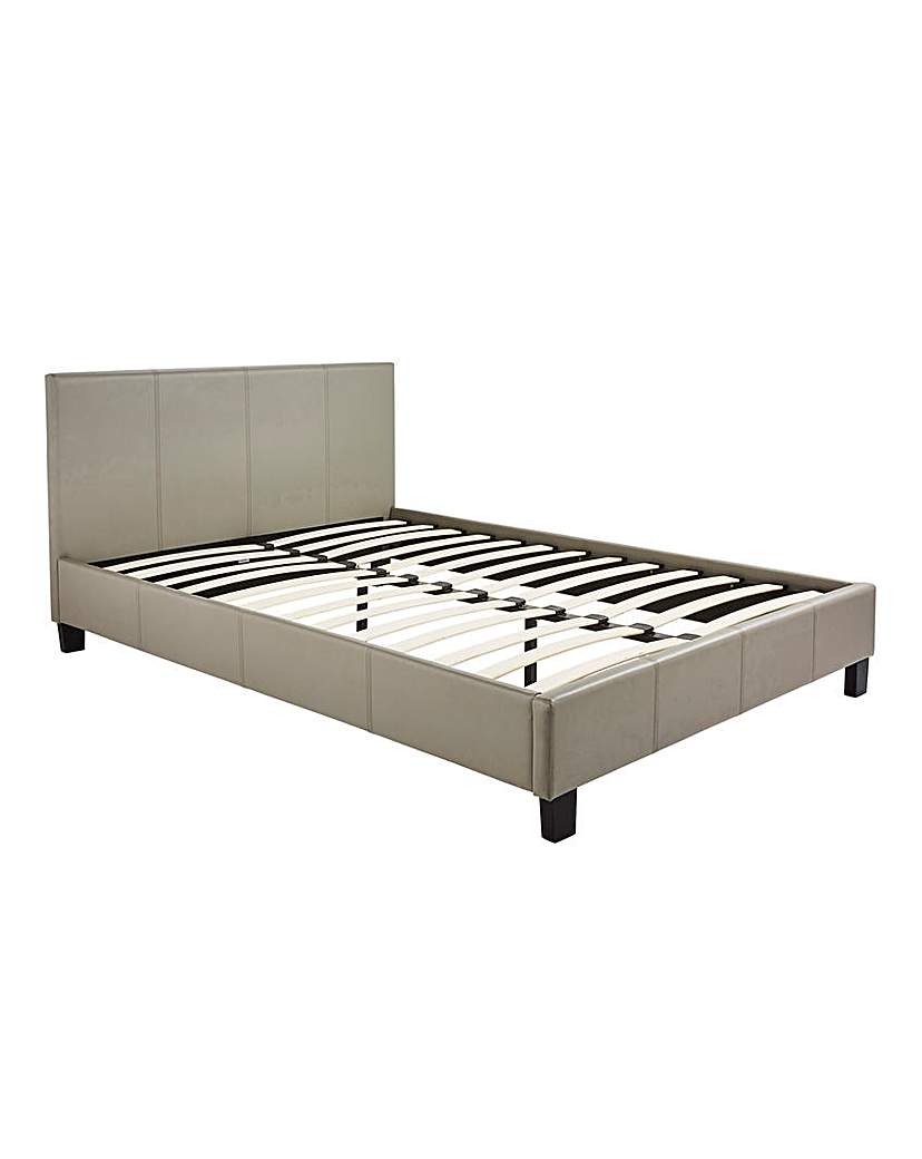 Hayden Faux Leather Bed Frame - Grey