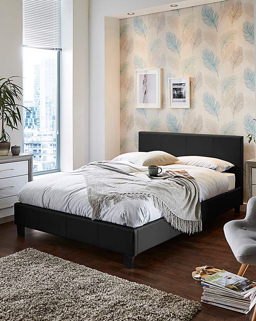 New In - Hayden Faux Leather Bed with Mattress