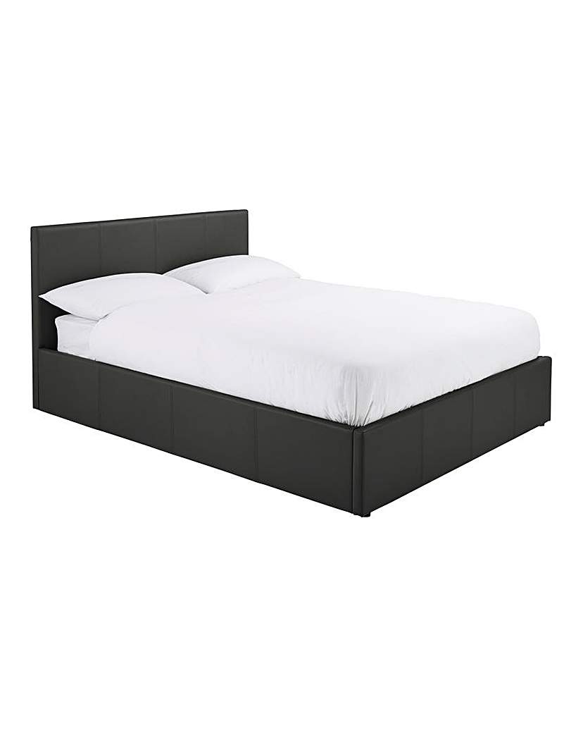 New In - Hayden Leather Ottoman Bed with Mattress