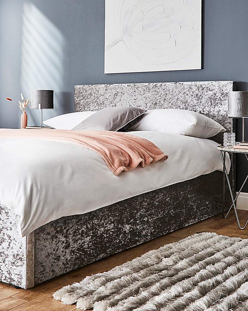 New In - Hayden Crushed Velvet Bed with Mattress