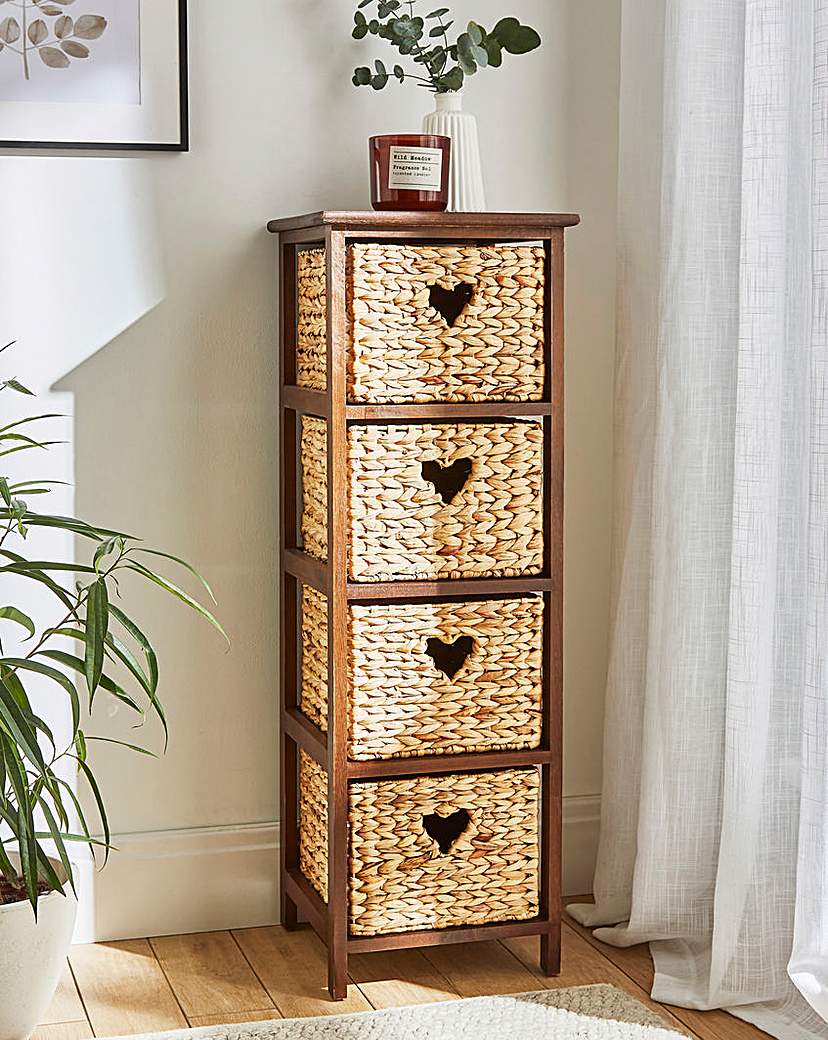 New In - Hyacinth Hearts 4 Drawer Tall Unit