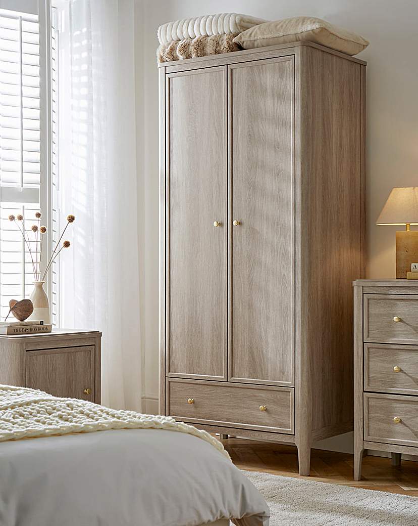Charlotte Double Wardrobe Washed OAK Julipa