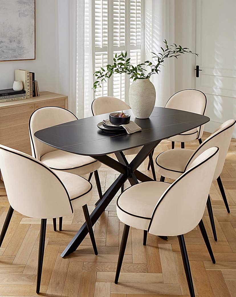 New In - Brock Dining Table with 6 Camille Chairs