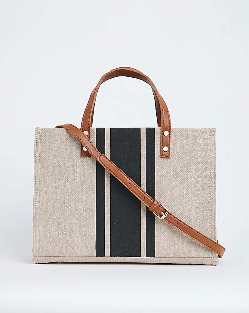 Stripe Canvas Beach Tote Bag