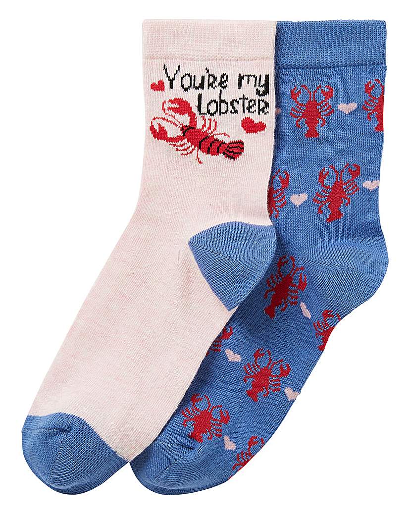 Image of 2 Pack Novelty Lobster Ankle Socks