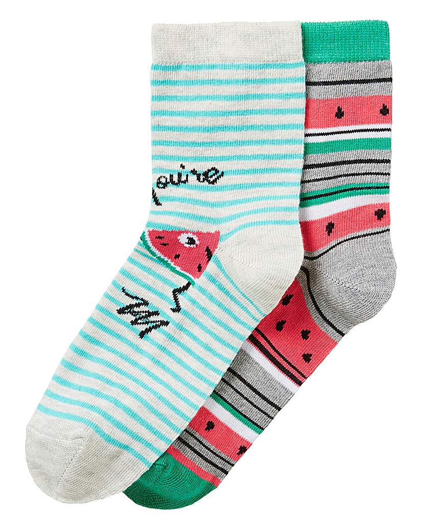 Image of 2 Pack Novelty Melon Ankle Socks