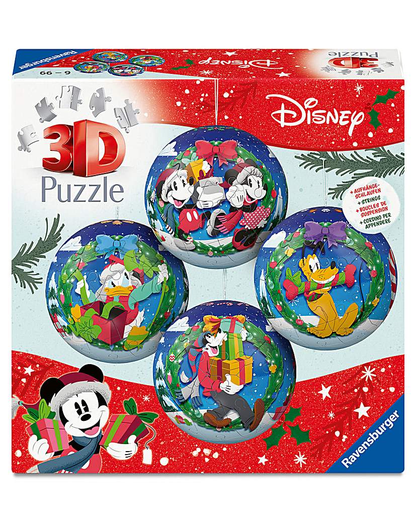 Disney Christmas Baubles Puzzle, 4x54pc