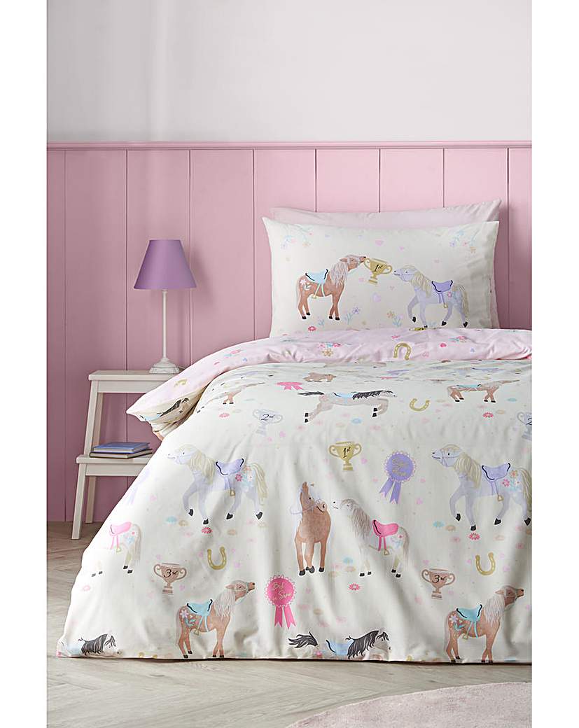 Julian Charles Cream Catherine Lansfield Happy Horses Reversible Duvet Set - Single - Image 8