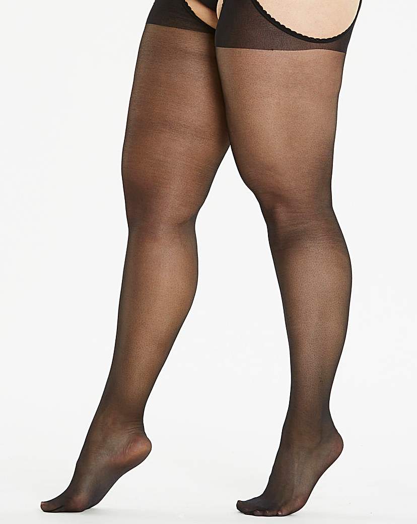 Image of 20 Denier Black Suspender Tights