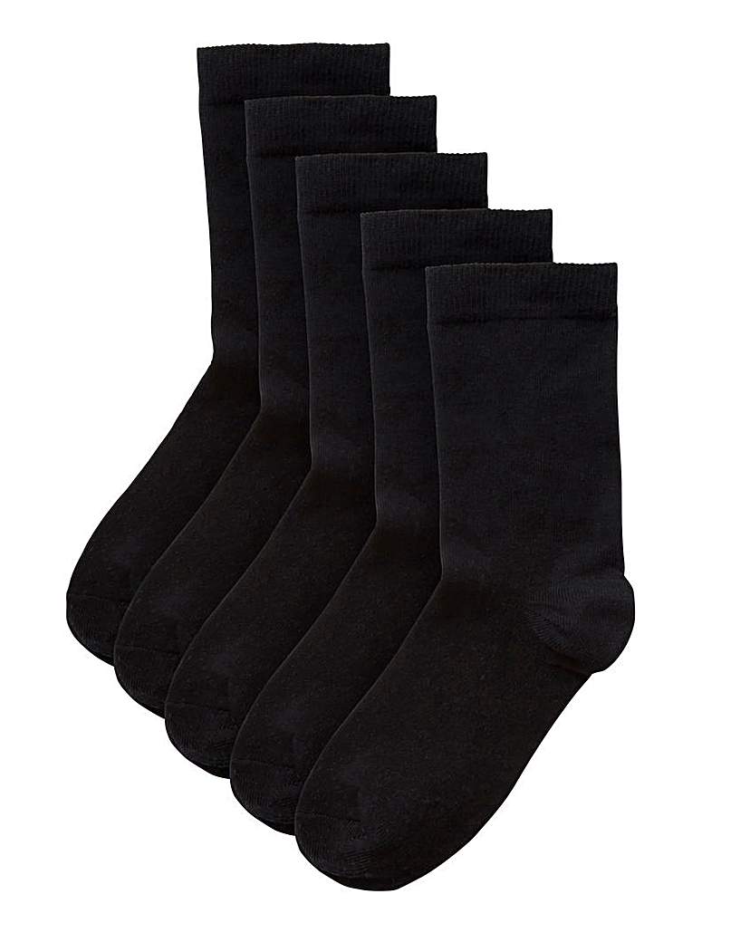 Image of 5 Pack Value Black Ankle Socks