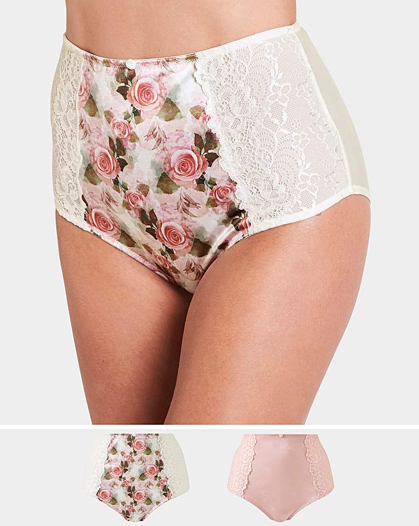 Image of 2 Pack Laura Full Fit Floral/Pink Briefs