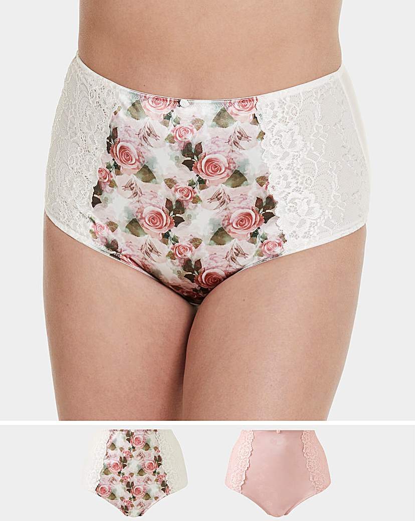 Image of 2 Pack Laura Full Fit Floral/Pink Briefs
