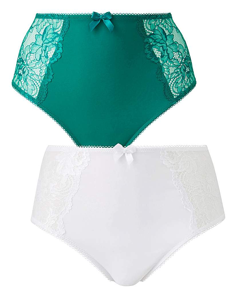 Image of 2 Pack Ella Lace Emerald/White Briefs