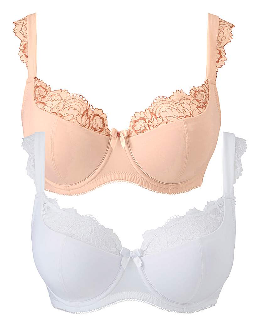 Image of 2 Pack Ella Cap Sleeve Blush/White Bra