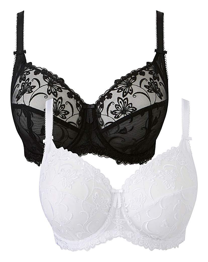 Image of Pack Chrissie Blk/White Full Cup Bras