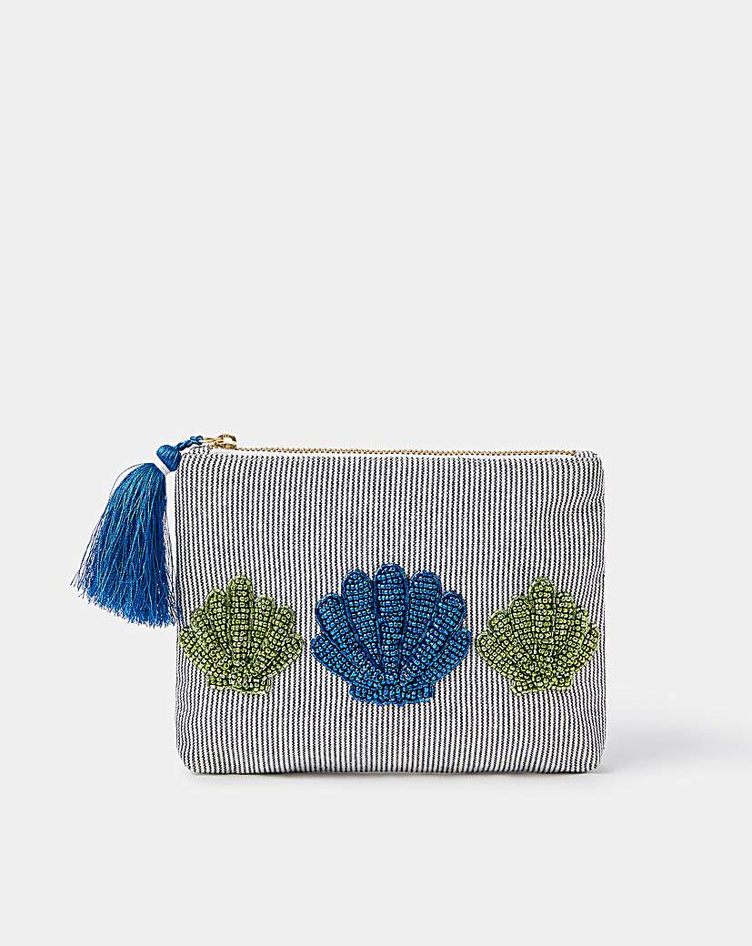 New In - Accessorize Shell Bead Stripe Pouch