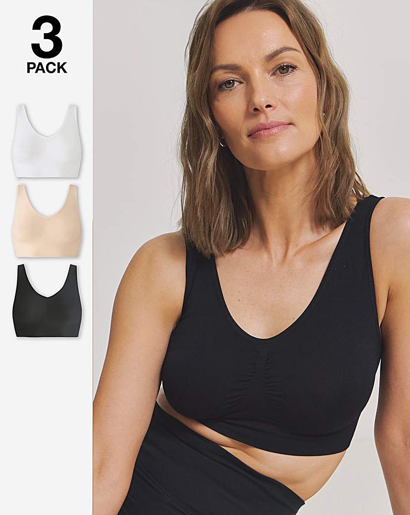 3 Pack Black/White/Blush Comfort Tops