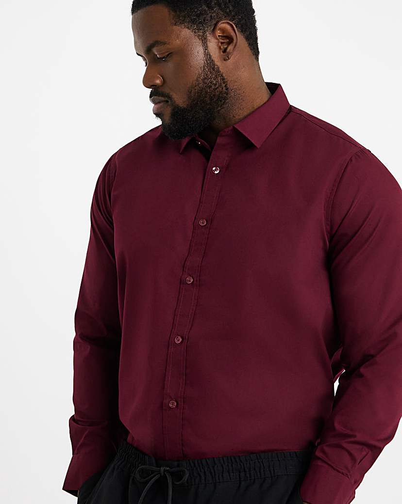 Long Sleeve Formal Shirt Regular Wine Jacamo …