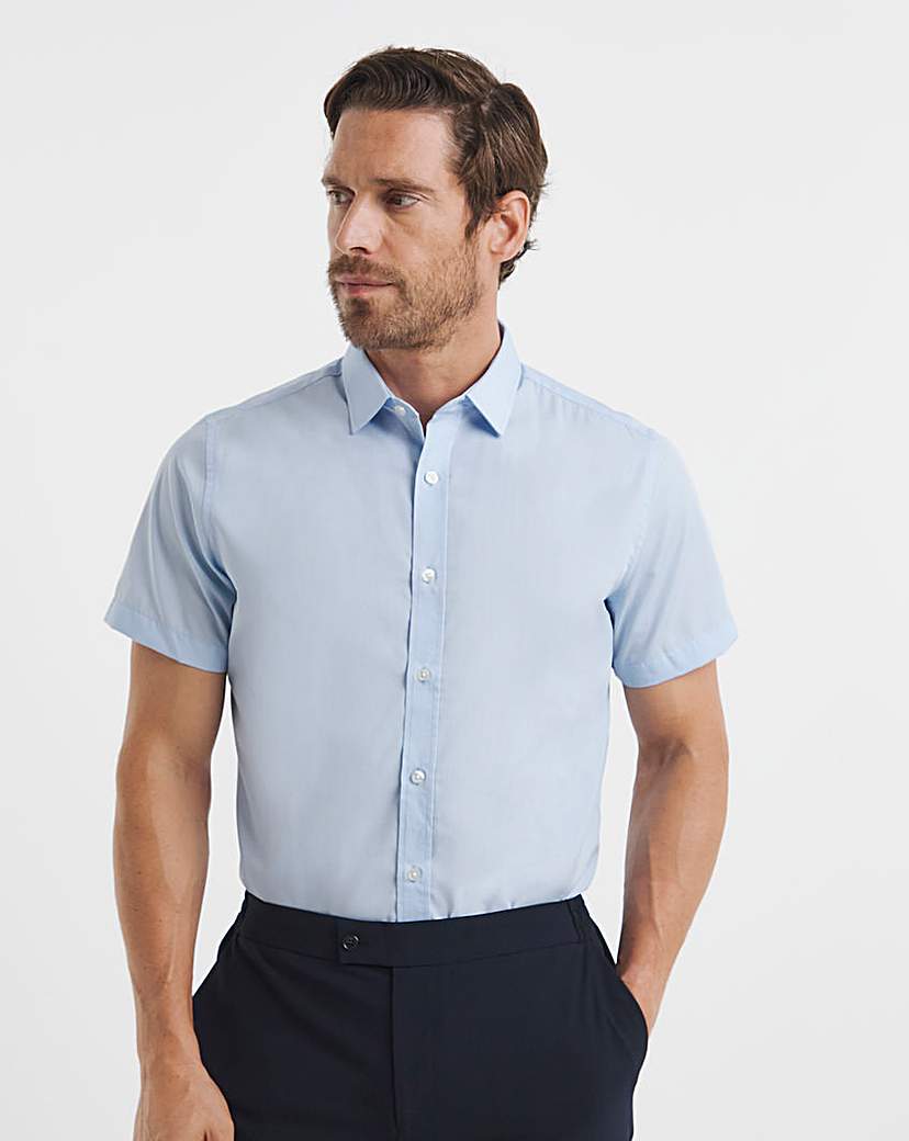 Short Sleeve Formal Shirt Regular Blue Jacamo …