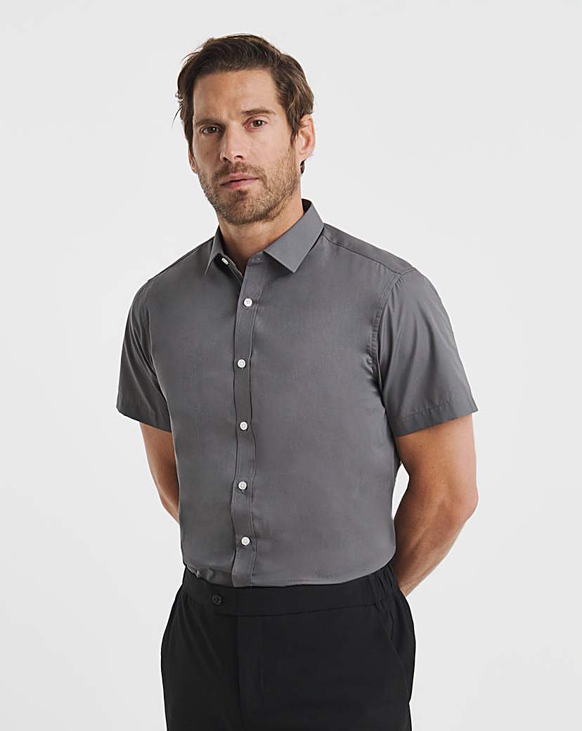Short Sleeve Formal Shirt Regular Grey Jacamo …