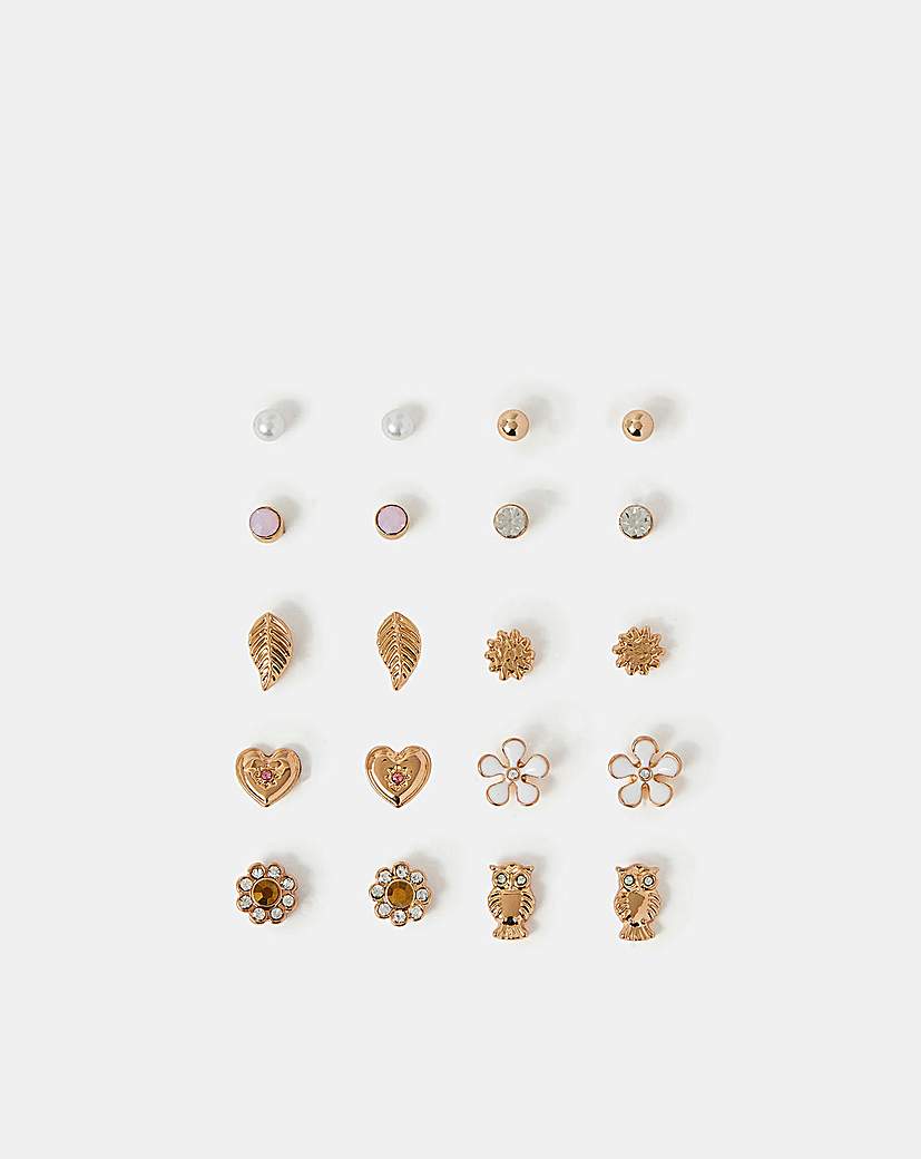 New In - Accessorize 10-Pack Spring Stud Earrings