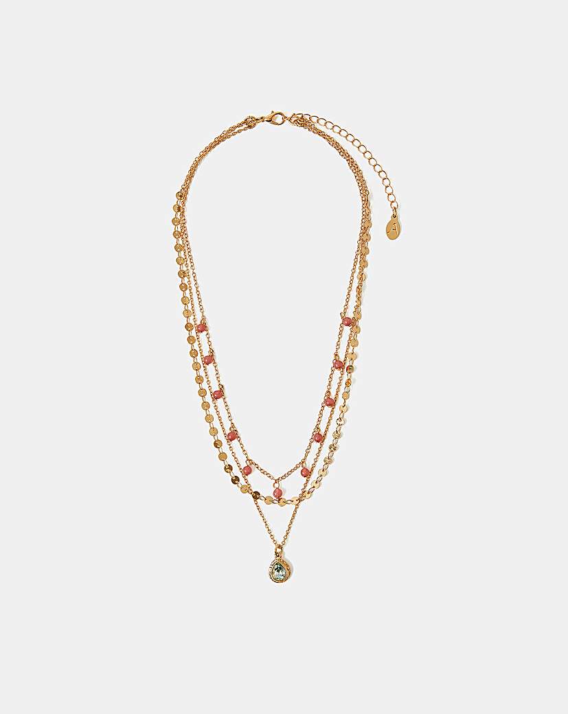 New In - Accessorize Layered Gem Drop Necklace
