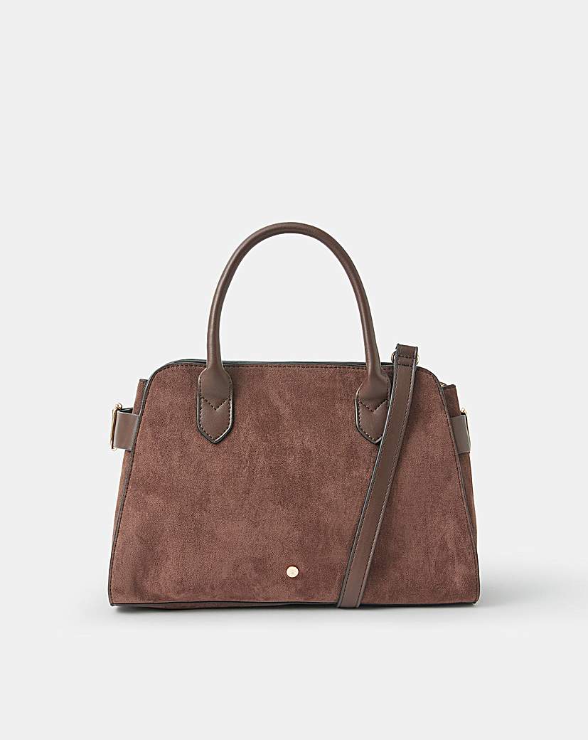New In - Accessorize Suedette Bowler Bag