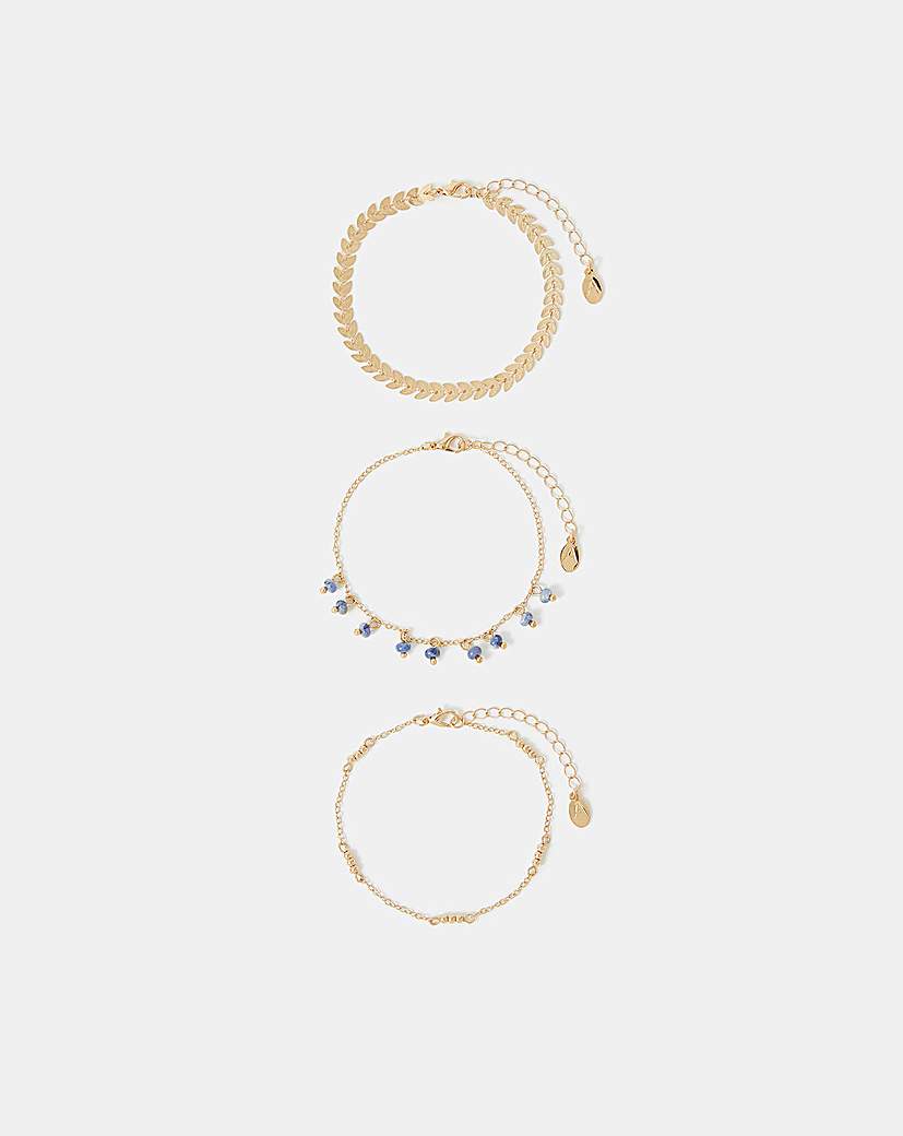 New In - Accessorize Leaf Bead Charm Anklets