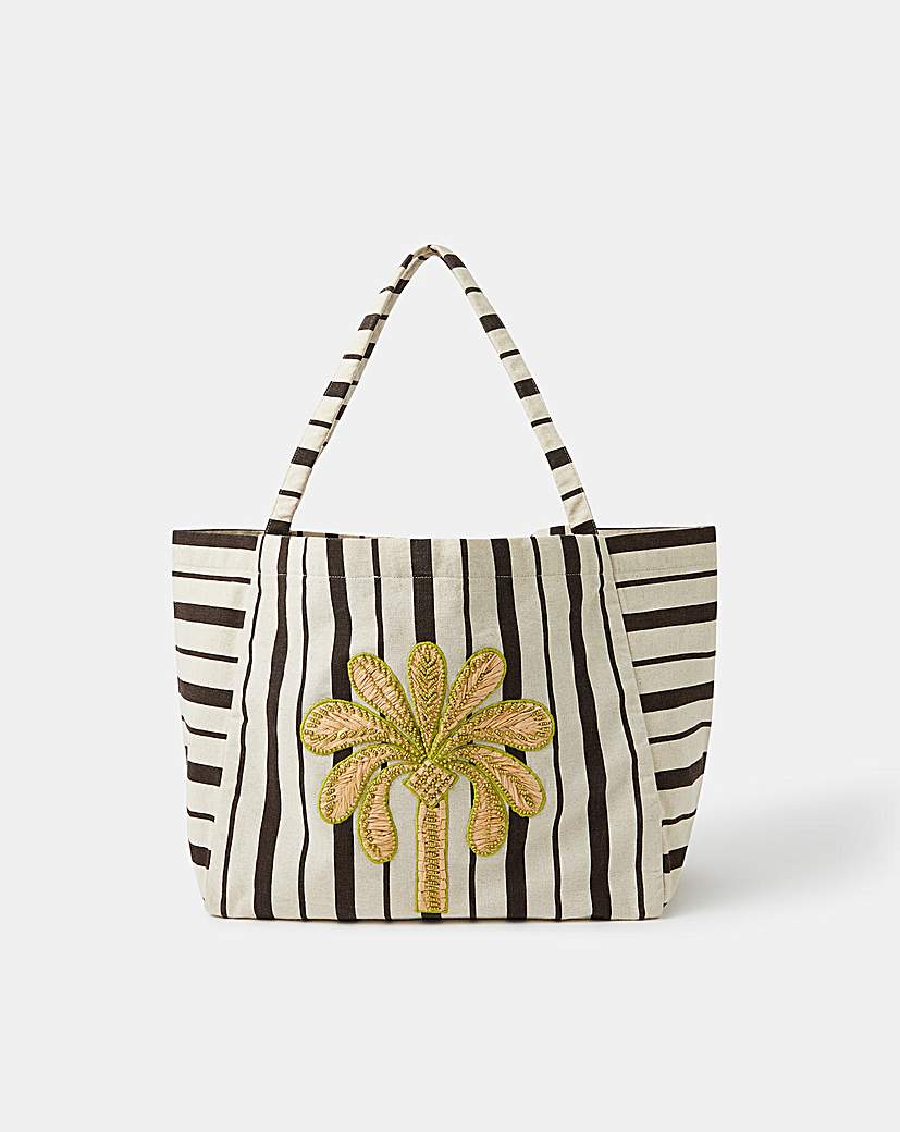 New In - Accessorize Palm Stripe Shopper Bag