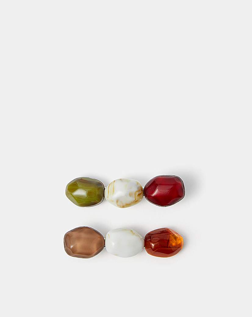 New In - Accessorize 2-Pack Mix Stone Hair Clips