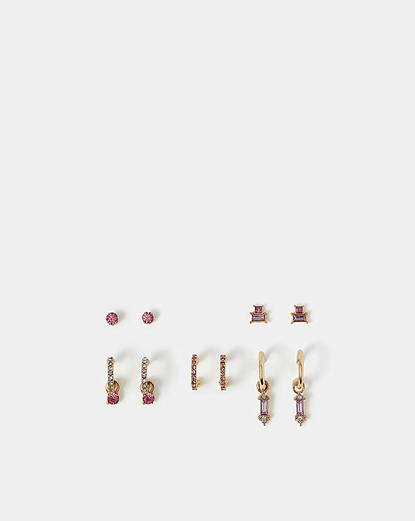 New In - Accessorize 5-Pack Gem Diamante Earrings