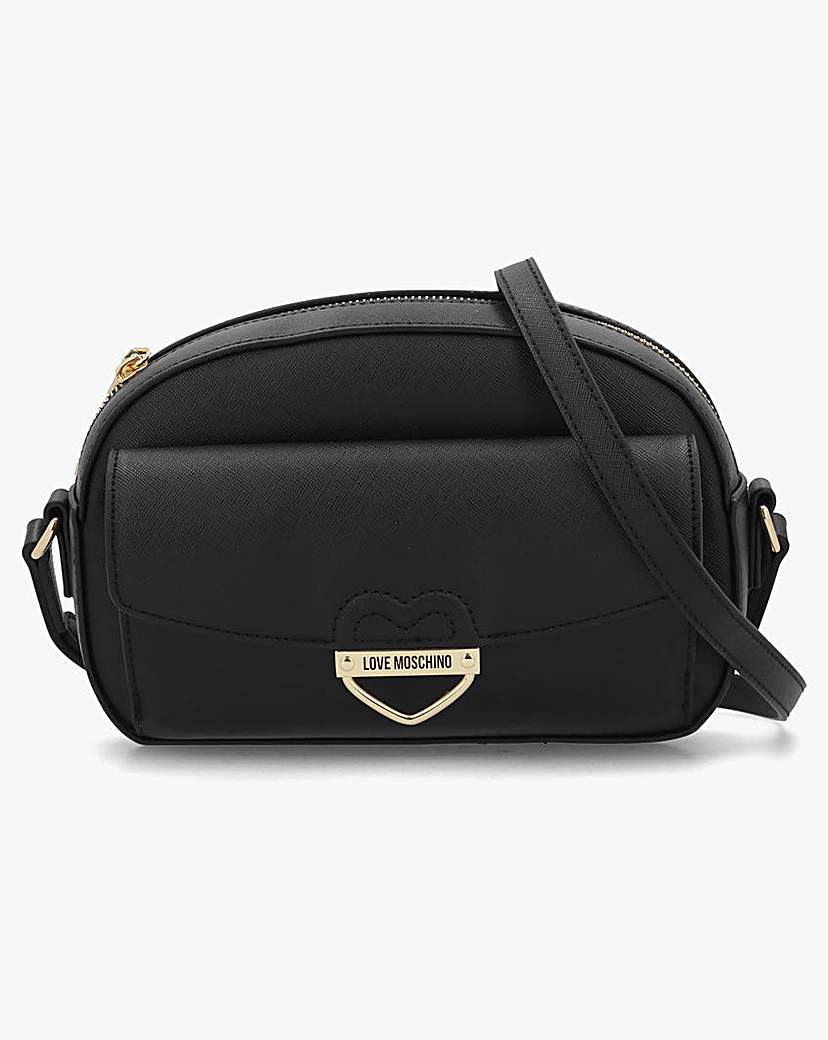 New In - Love Moschino Saffiano Heart Cross-Body