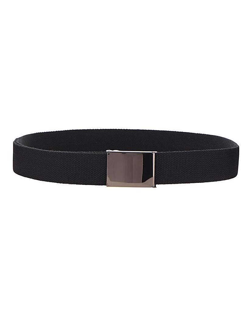 Black Webbed Covered Buckle Belt