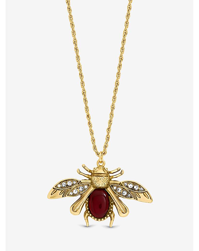New In - Gold Twisted Rope Insect Long Pendant