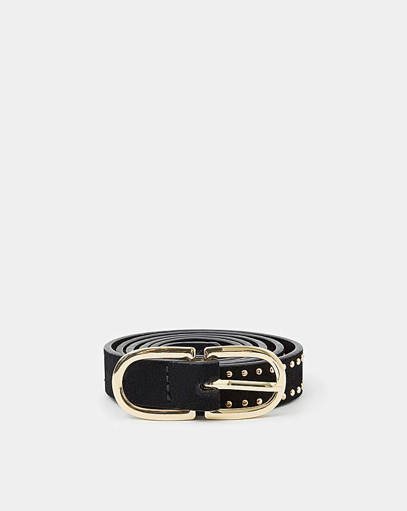 New In - Accessorize Suede Studded Skinny Belt