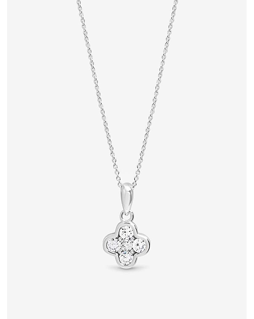 New In - Sterling Silver 925 CZ Clover Pendant