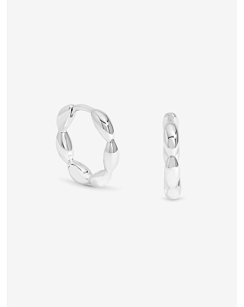 Sterling Silver 925 Pebble Hoops