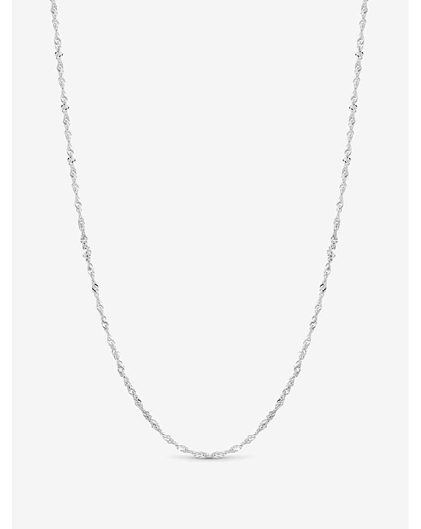 Sterling Silver 925 Twist Chain Necklace