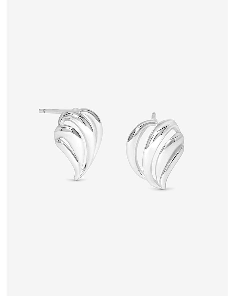 Sterling Silver 925 Open Wave Studs