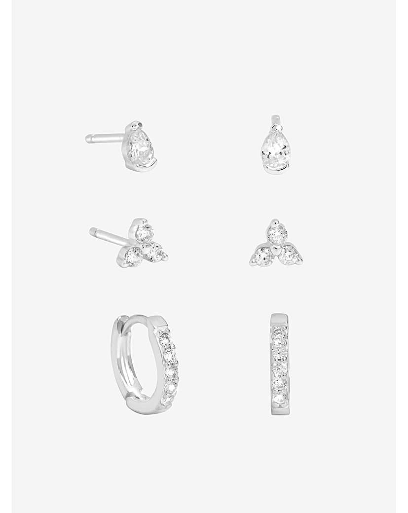 Sterling Silver 925 CZ Studs & Hoops