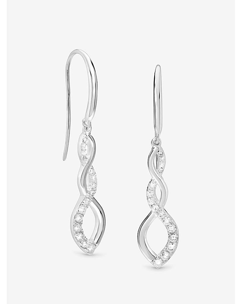 Sterling Silver 925 CZ Infinity Earrings
