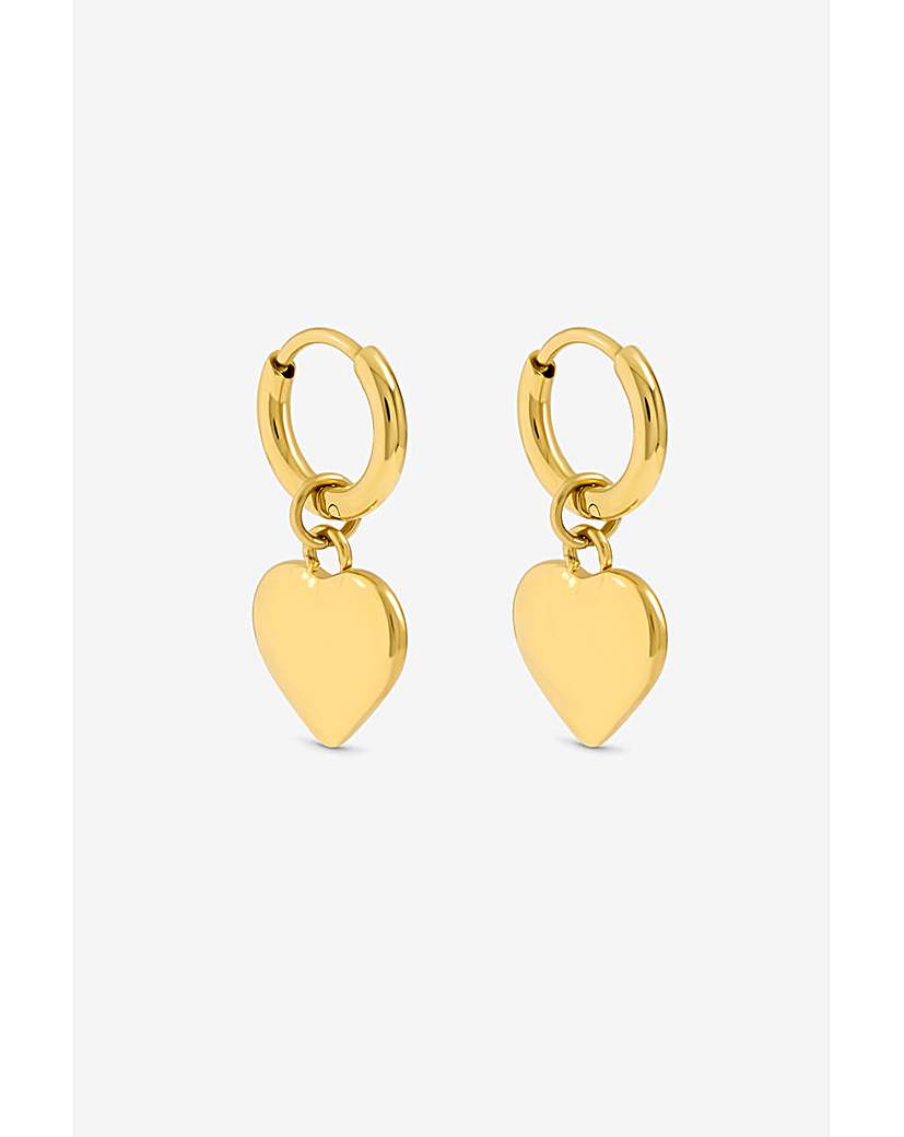 Jon Richard Gold Heart Charm Hoops