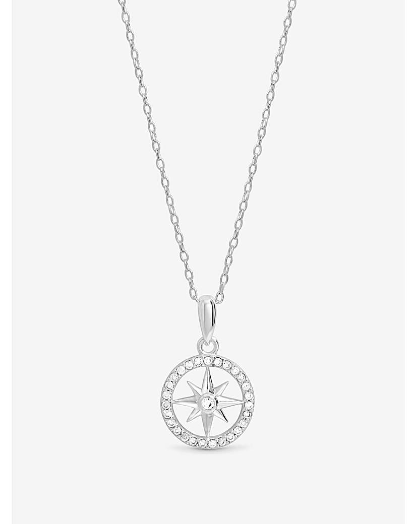 Sterling Silver 925 CZ Celestial Pendant