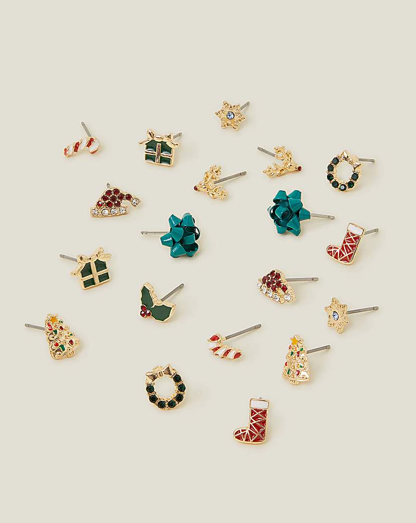 Accessorize 10-Pack Christmas Earrings