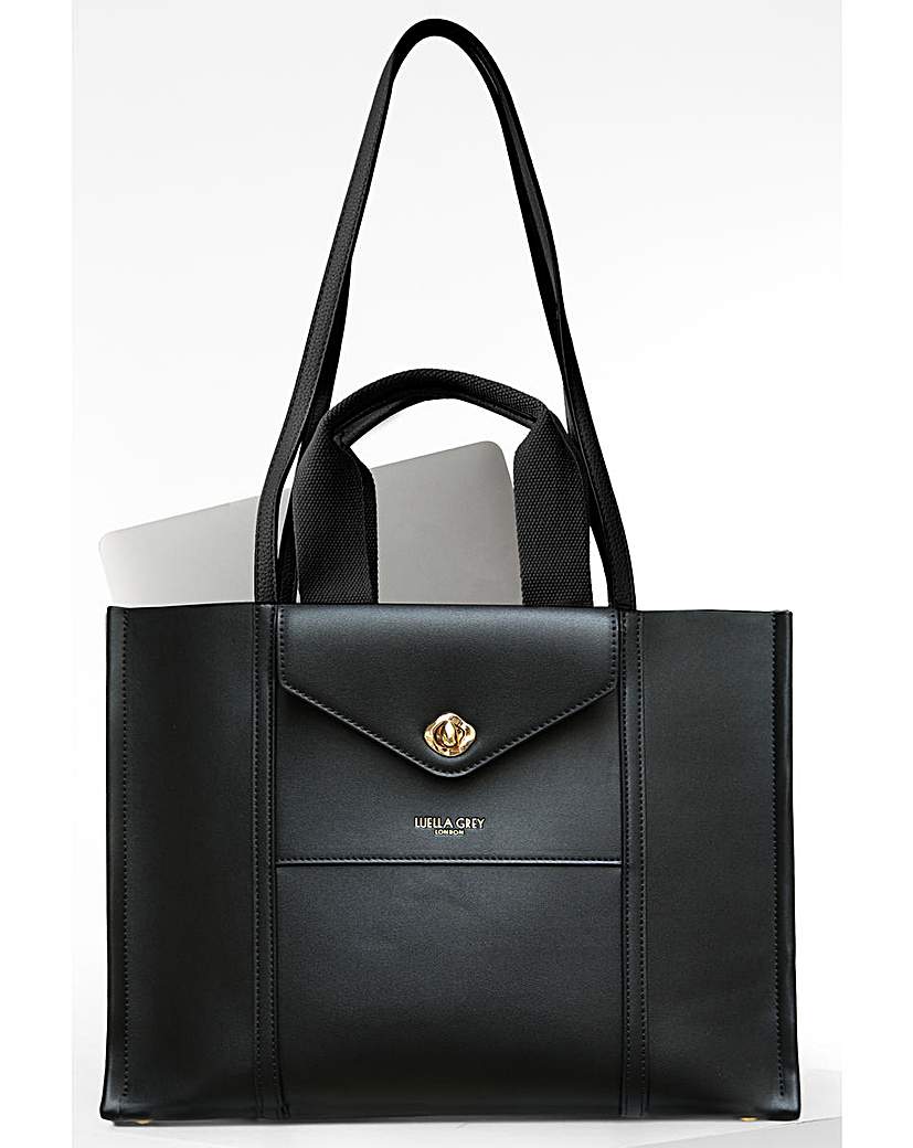 New In - Luella Grey Giselle Black Laptop Tote