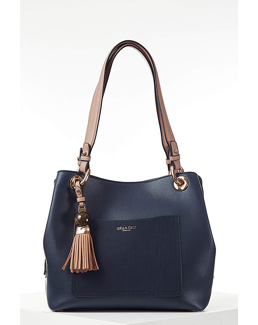 New In - Luella Grey Sienna Navy Hobo Tote