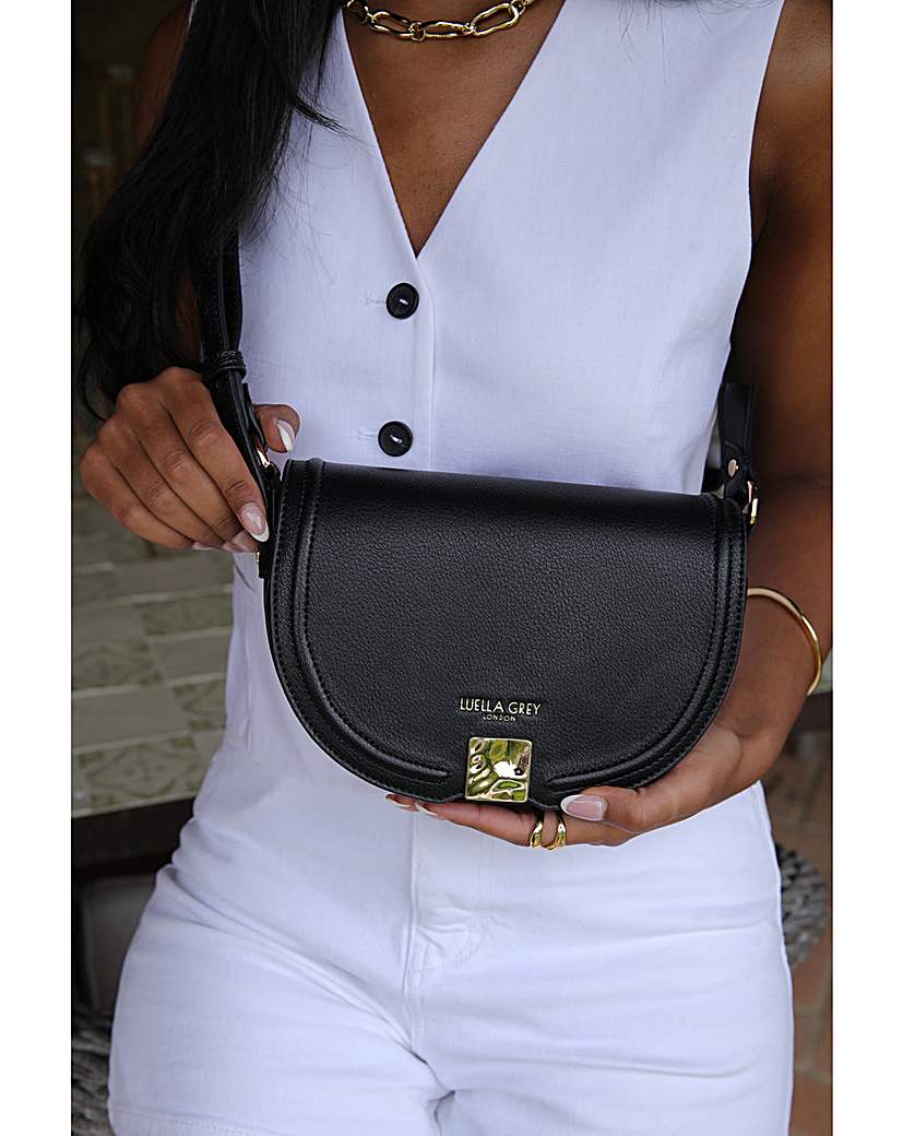 Luella Grey Tara Black Saddle Crossbody