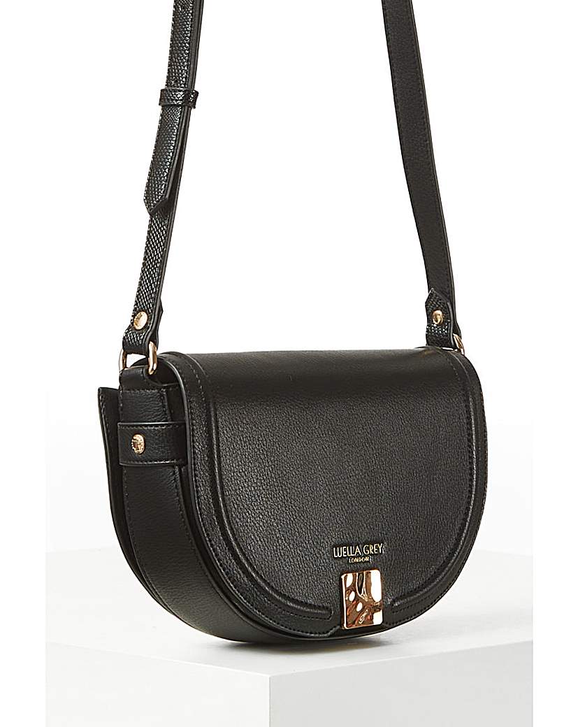 New In - Luella Grey Tara Black Saddle Crossbody